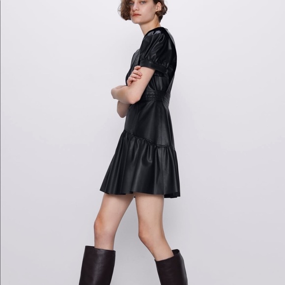 ZARA BNWT Faux Leather Dress - Picture 2 of 7
